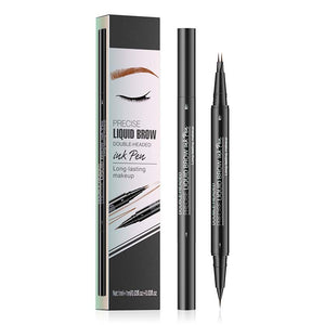 2-in-1 Dual-Ended Eyebrow Pen with Micro-Fork-Tip Applicator and Precise Brush-Tip