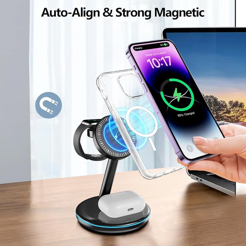 Folding Magnetic Multi-Function 3-in-1 Wireless Charger