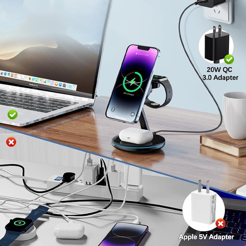 Folding Magnetic Multi-Function 3-in-1 Wireless Charger