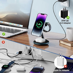 Folding Magnetic Multi-Function 3-in-1 Wireless Charger