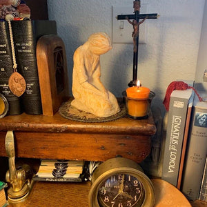 🎄Sweet Hour of Prayer, beautiful hand cast inspirational sculpture of woman praying