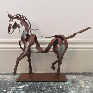 Handmade Adonis Metal Horse Sculpture