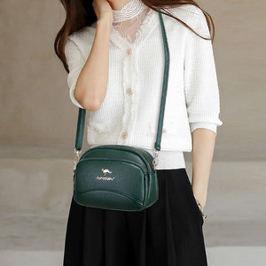 Soft Leather Multi-compartment Shoulder Crossbody Bag