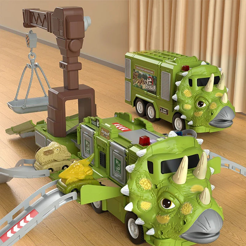 New Dinosaur Transforming Engineering Truck Track Toy Set