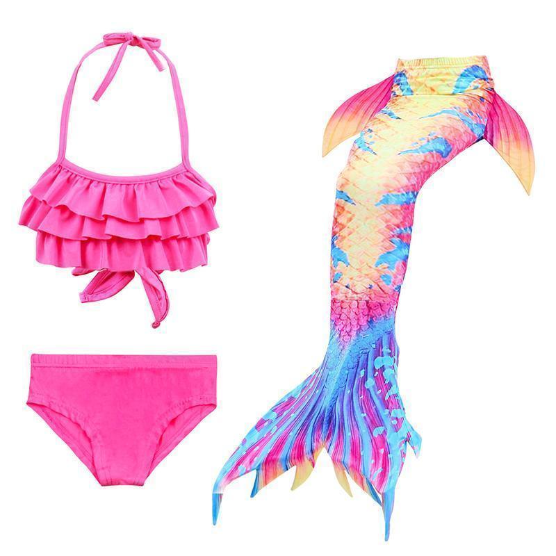 Girls Mermaid Tail Kids Swimsuit Bikini Set