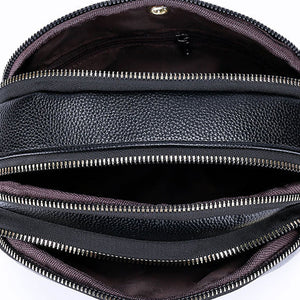 Soft Leather Multi-compartment Shoulder Crossbody Bag