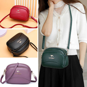 Soft Leather Multi-compartment Shoulder Crossbody Bag