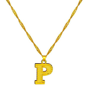 18K Gold Plated Initial Letter Necklace