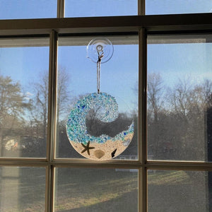 🏝️Sea Glass Suncatcher - Ocean Crashing Wave Beach Ornament