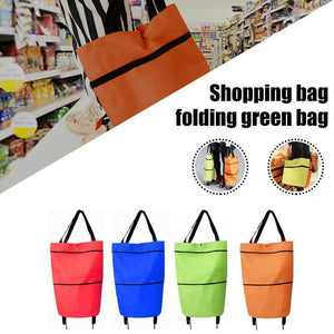 2 In 1 Foldable Shopping Trolley Tote Bag