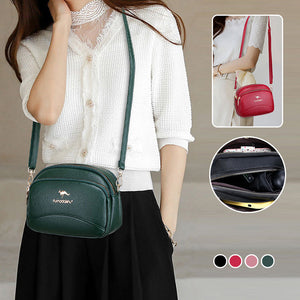 Soft Leather Multi-compartment Shoulder Crossbody Bag