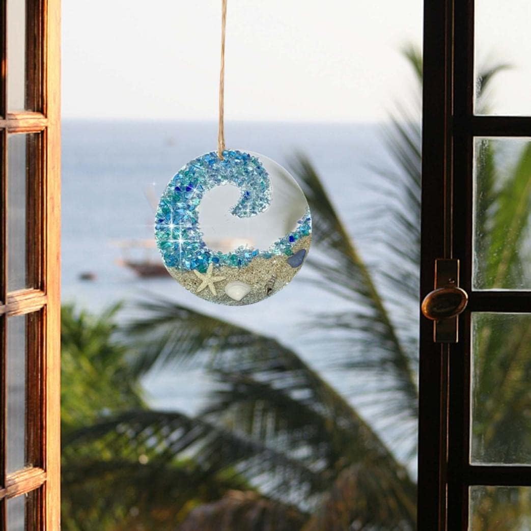 🏝️Sea Glass Suncatcher - Ocean Crashing Wave Beach Ornament