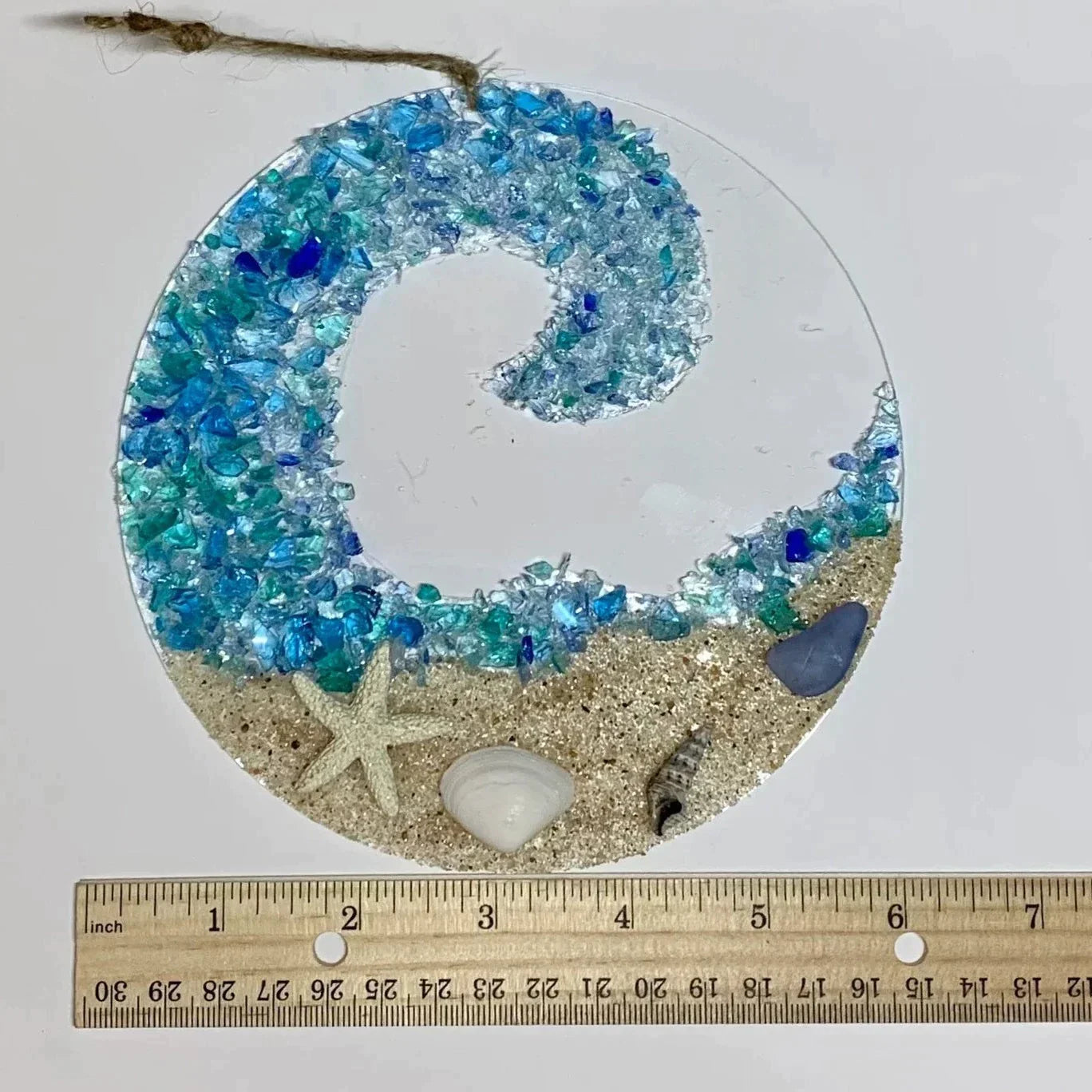 🏝️Sea Glass Suncatcher - Ocean Crashing Wave Beach Ornament