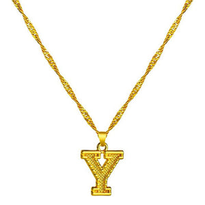 18K Gold Plated Initial Letter Necklace