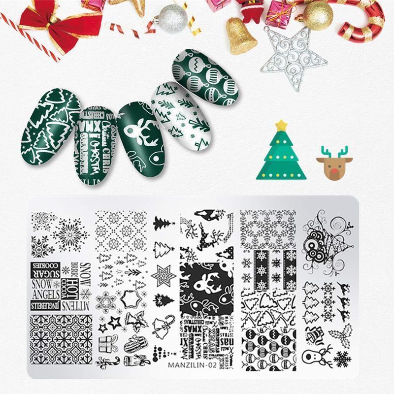 Nail Art Stamping Template--Christmas Style