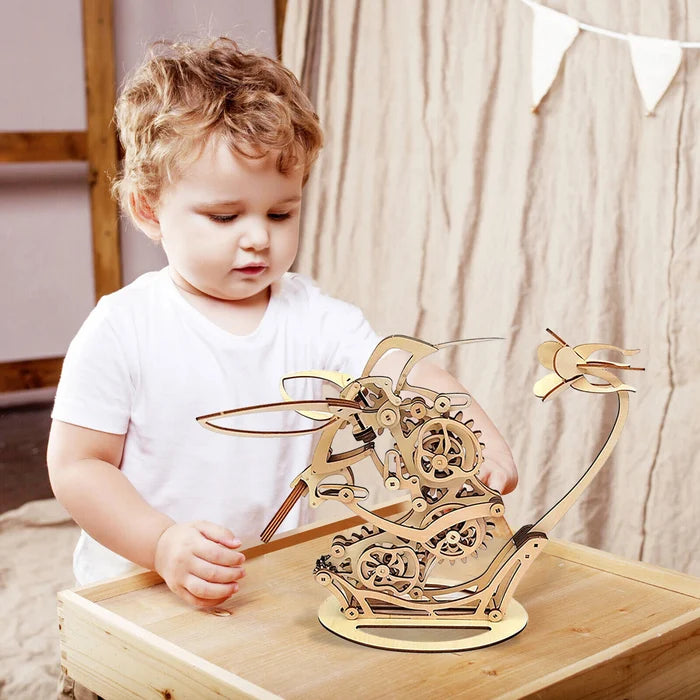 Wooden Kinetic Hummingbird Sculpture