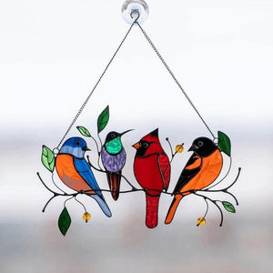 Stained Bird Window Hanging Suncatcher