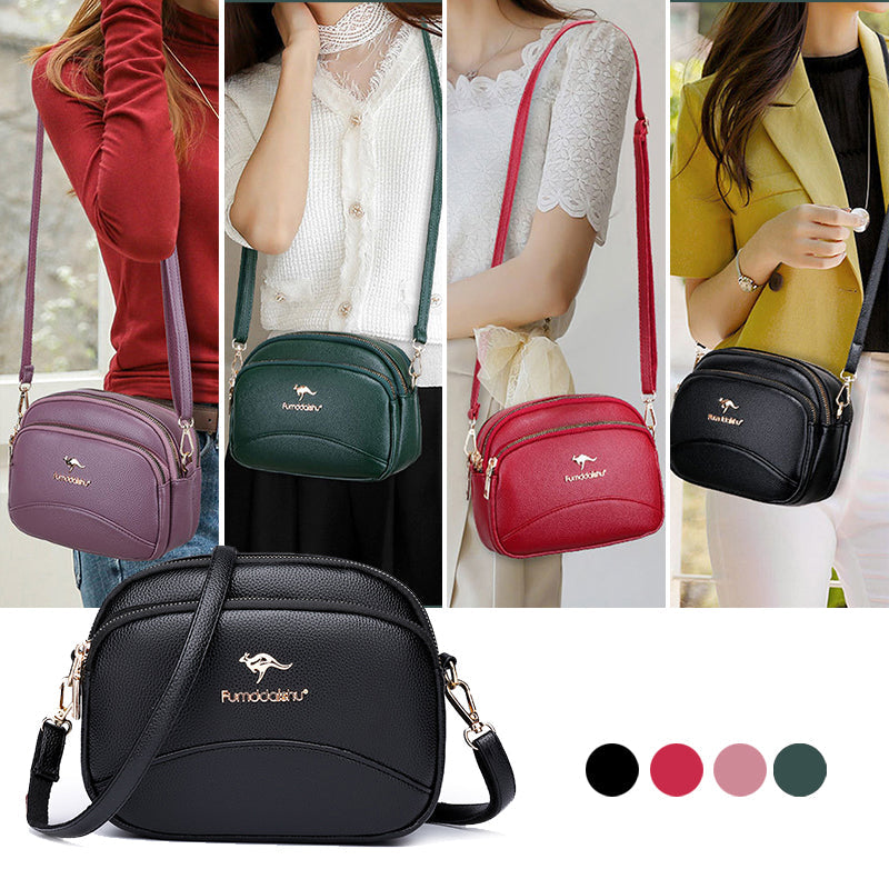 Soft Leather Multi-compartment Shoulder Crossbody Bag