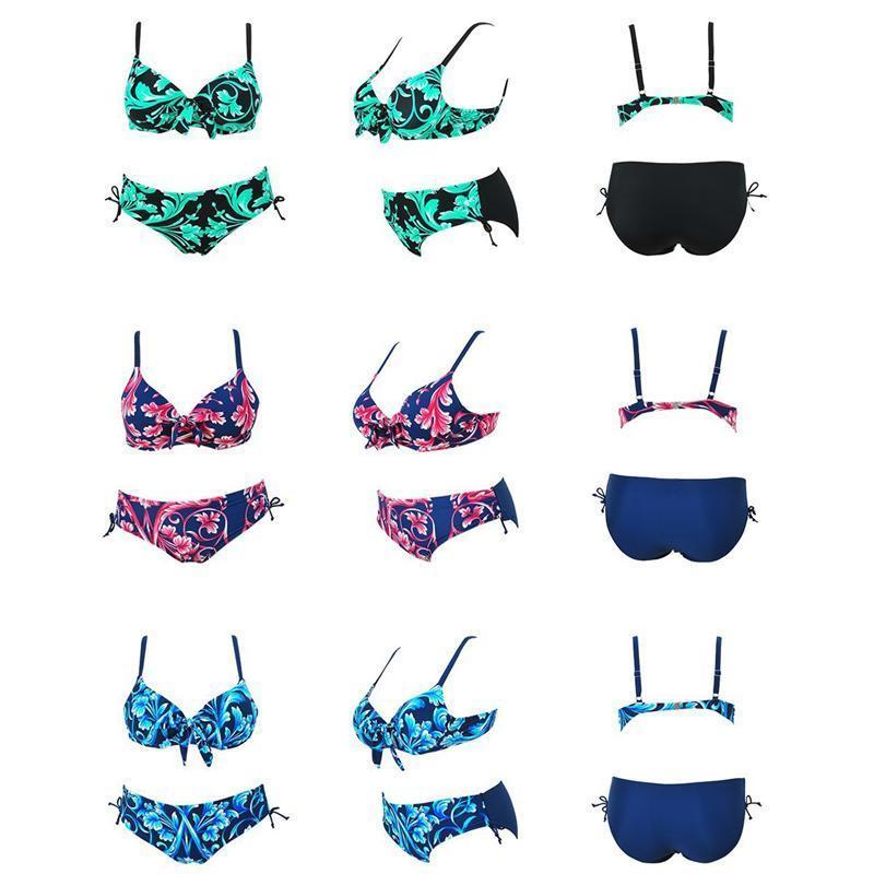 High Waist Printed Bikini Set (Large Size)