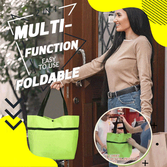 2 In 1 Foldable Shopping Trolley Tote Bag