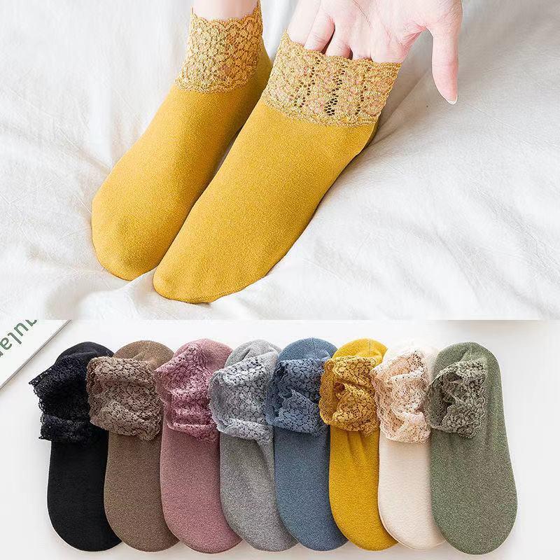 Winter New Fashion Lace Warmer Socks