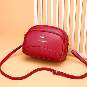 Soft Leather Multi-compartment Shoulder Crossbody Bag