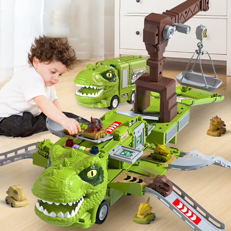 New Dinosaur Transforming Engineering Truck Track Toy Set