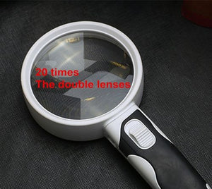 20X Optical Magnifying Glass With LED Light