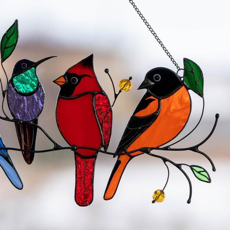 Stained Bird Window Hanging Suncatcher