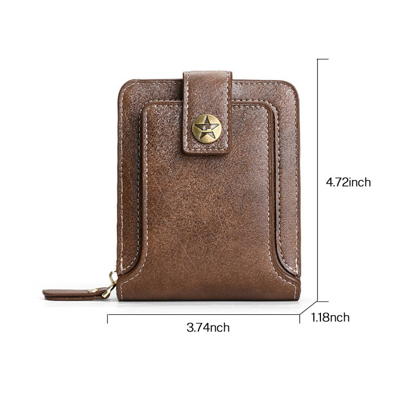 Men's New Short Fashion Multi-card Horizontal Zipper Wallet