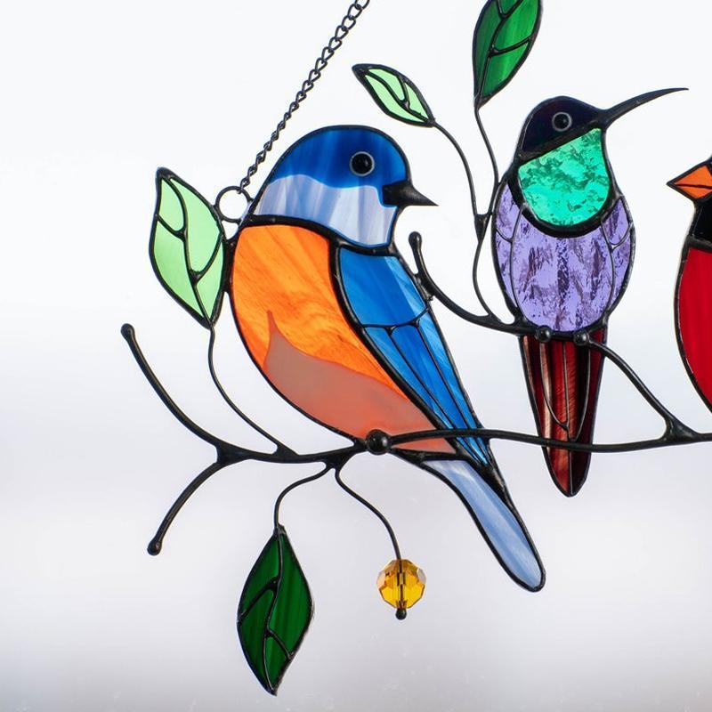 Stained Bird Window Hanging Suncatcher