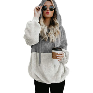 Fluffy hoodie with zipper