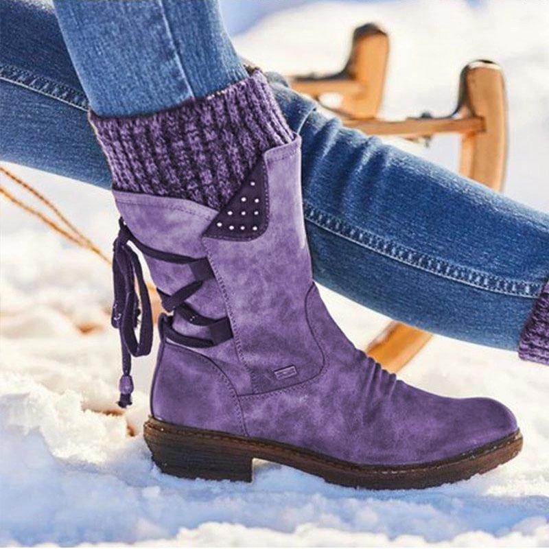 Winter Warm Back Lace Up Boots