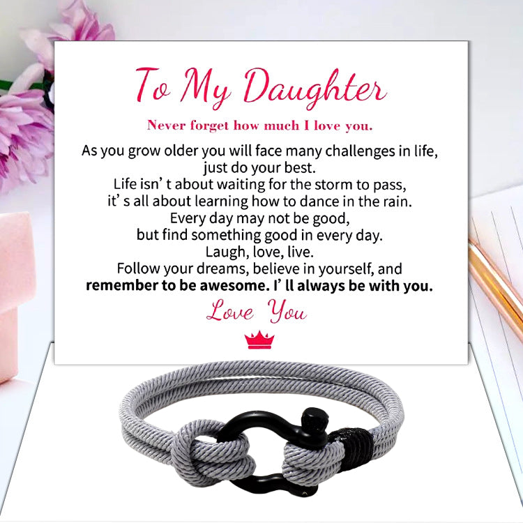 TO MY DAUGHTER LOVE YOU FOREVER NAUTICAL BRACELET