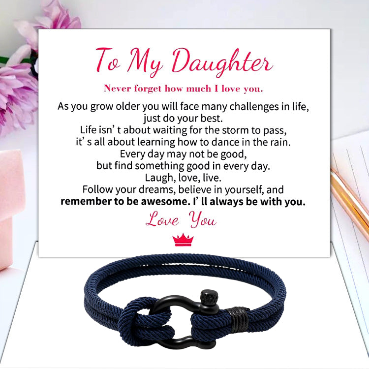 TO MY DAUGHTER LOVE YOU FOREVER NAUTICAL BRACELET