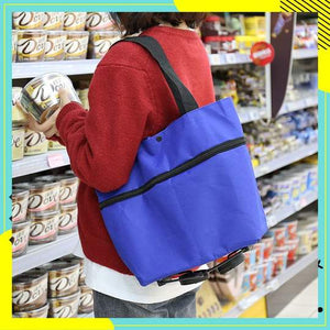 2 In 1 Foldable Shopping Trolley Tote Bag