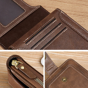 Men's New Short Fashion Multi-card Horizontal Zipper Wallet