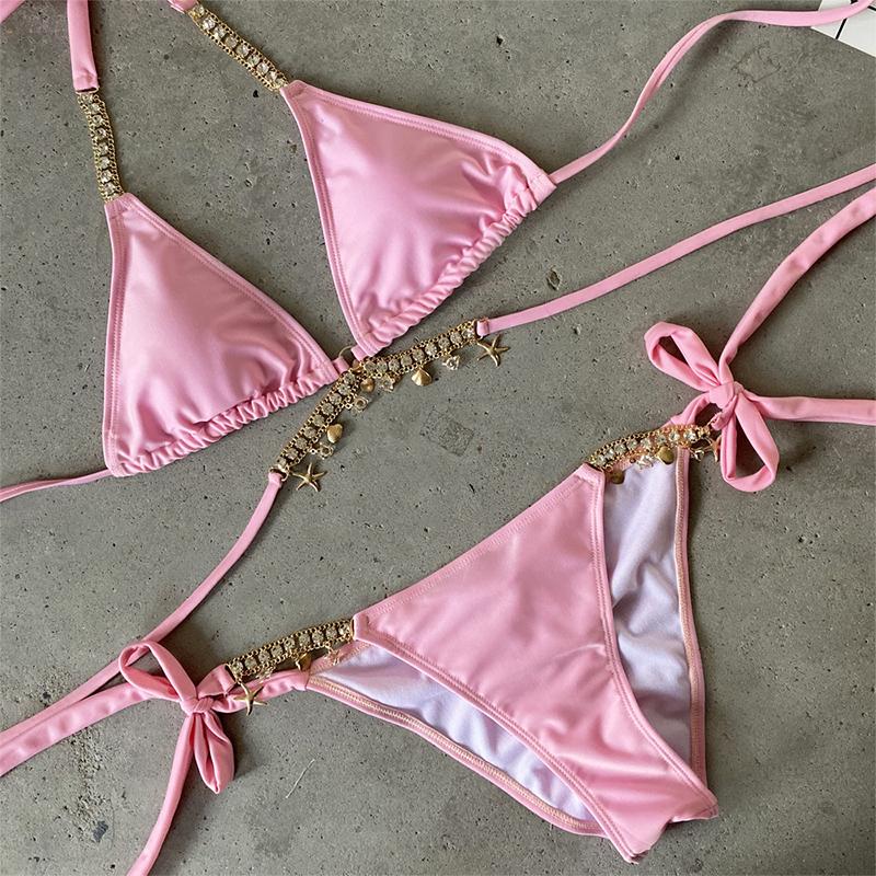 Studded Shell Pattern Bikini Set