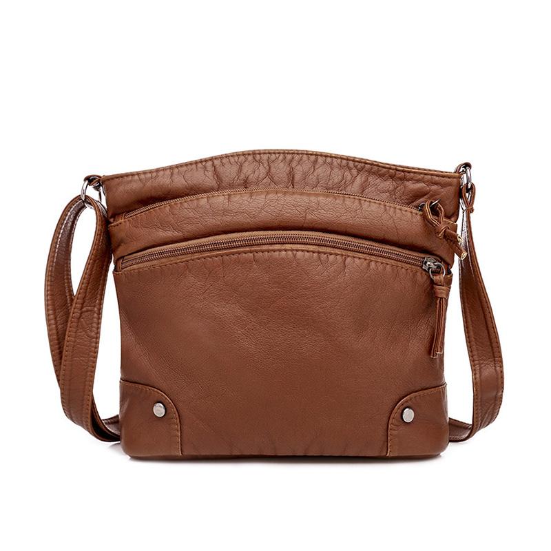 Multi-Compartment Leather Bag