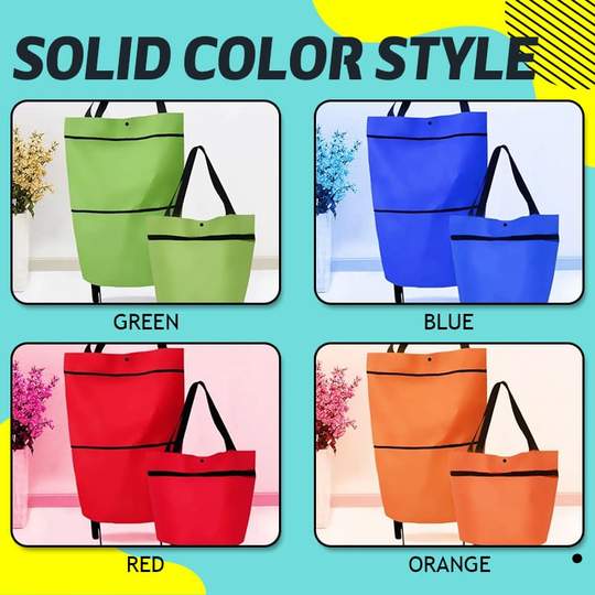 2 In 1 Foldable Shopping Trolley Tote Bag