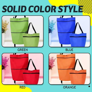 2 In 1 Foldable Shopping Trolley Tote Bag