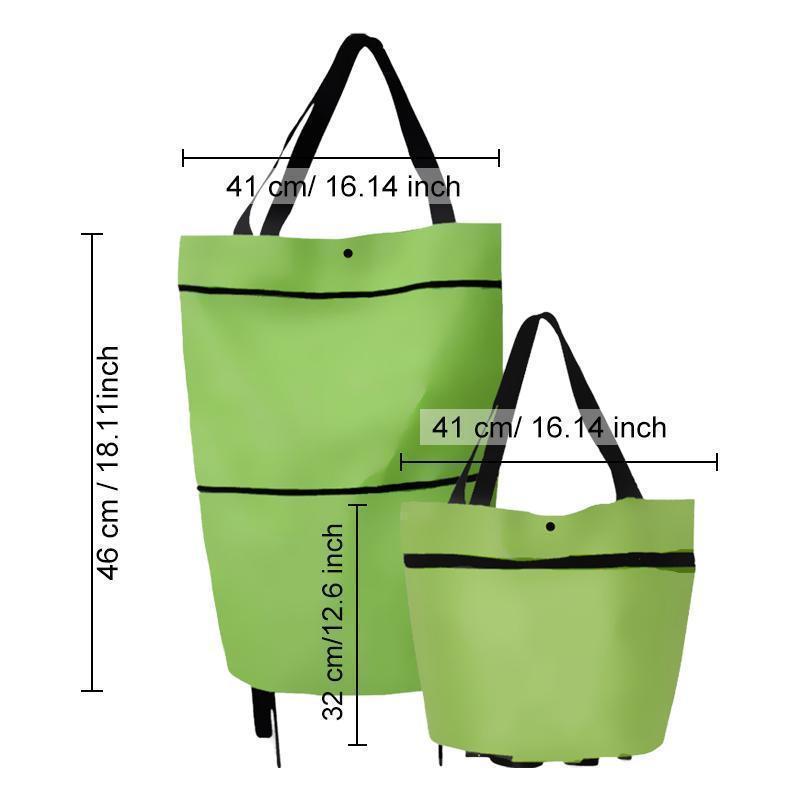 2 In 1 Foldable Shopping Trolley Tote Bag