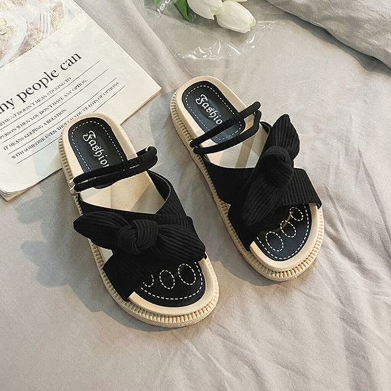 Elegant Bow Sandals with Platform Soles for Women