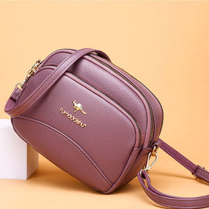 Soft Leather Multi-compartment Shoulder Crossbody Bag