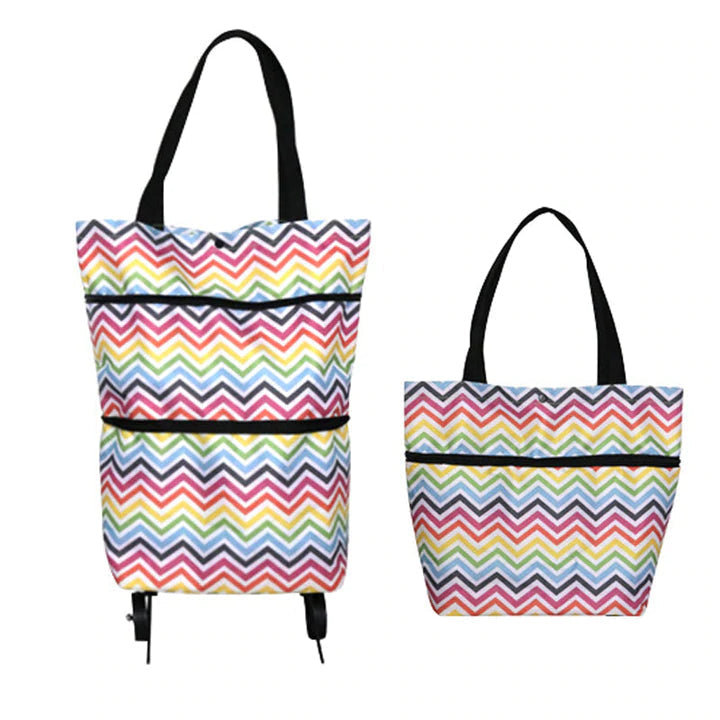 2 In 1 Foldable Shopping Trolley Tote Bag