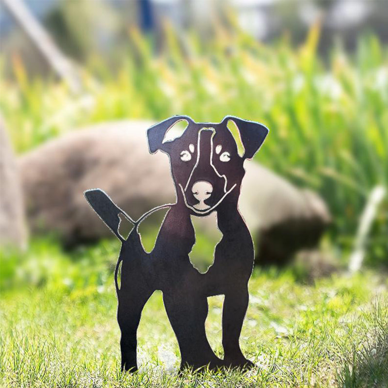 Metal Dog Silhouette Garden Decoration