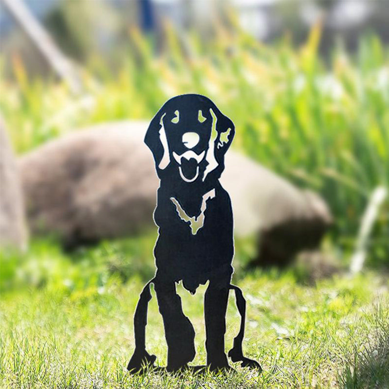 Metal Dog Silhouette Garden Decoration