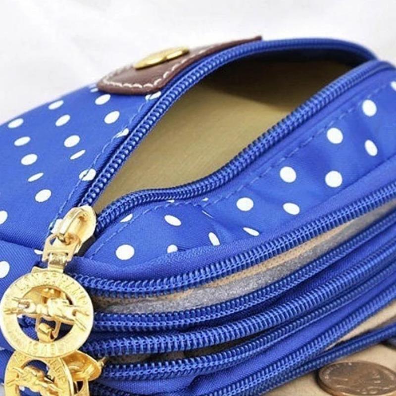 Ladies Coin Multilayer Mini Canvas Bag