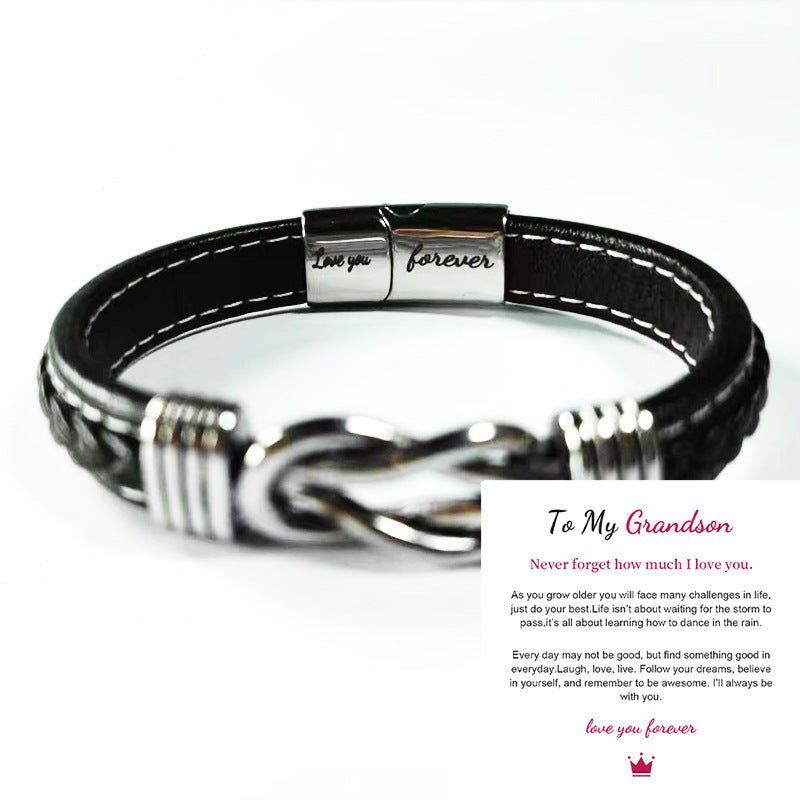 Forever Linked Together Braided Leather Bracelet